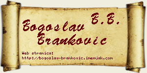 Bogoslav Branković vizit kartica